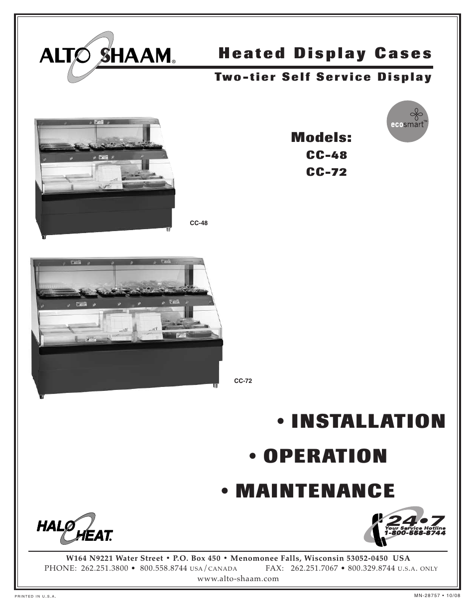 Alto-Shaam CC-48 User Manual | 16 pages