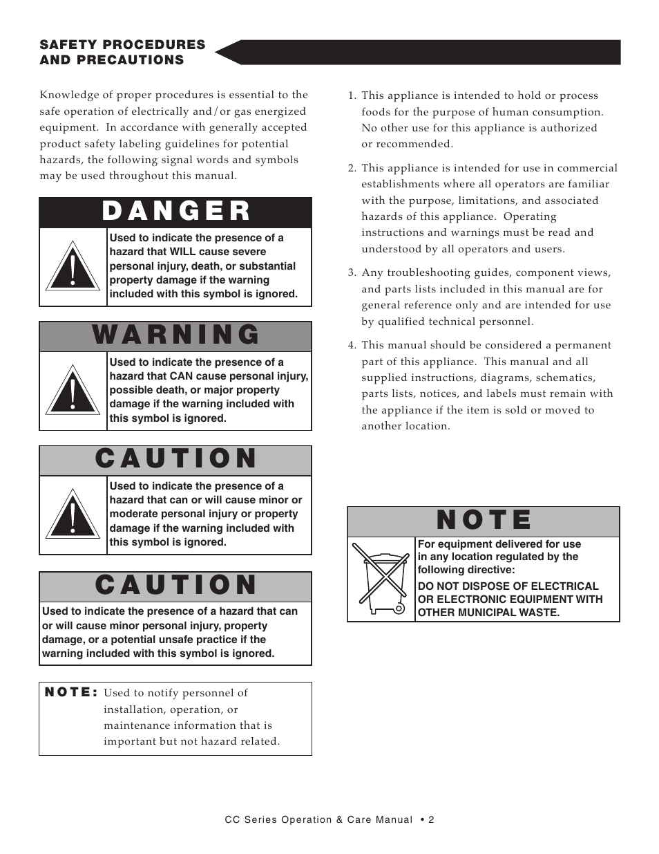 N o t e | Alto-Shaam CC-48 User Manual | Page 3 / 16
