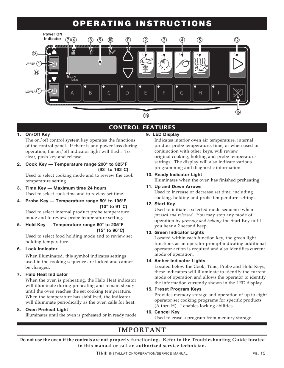 Important | Alto-Shaam ECO SMART 1200-TH/III User Manual | Page 17 / 41