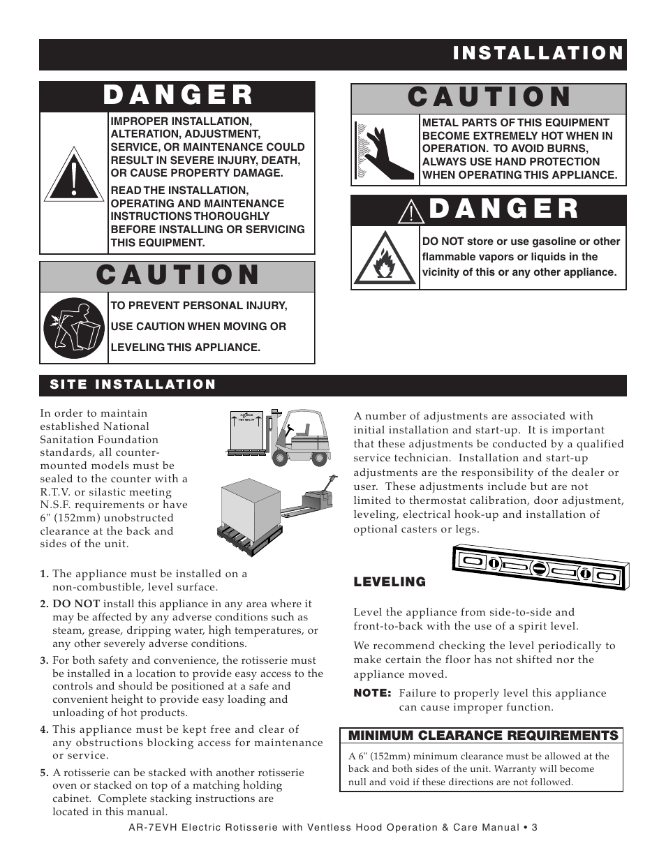 I n s ta l l at i o n | Alto-Shaam AR-7E/VH User Manual | Page 5 / 40