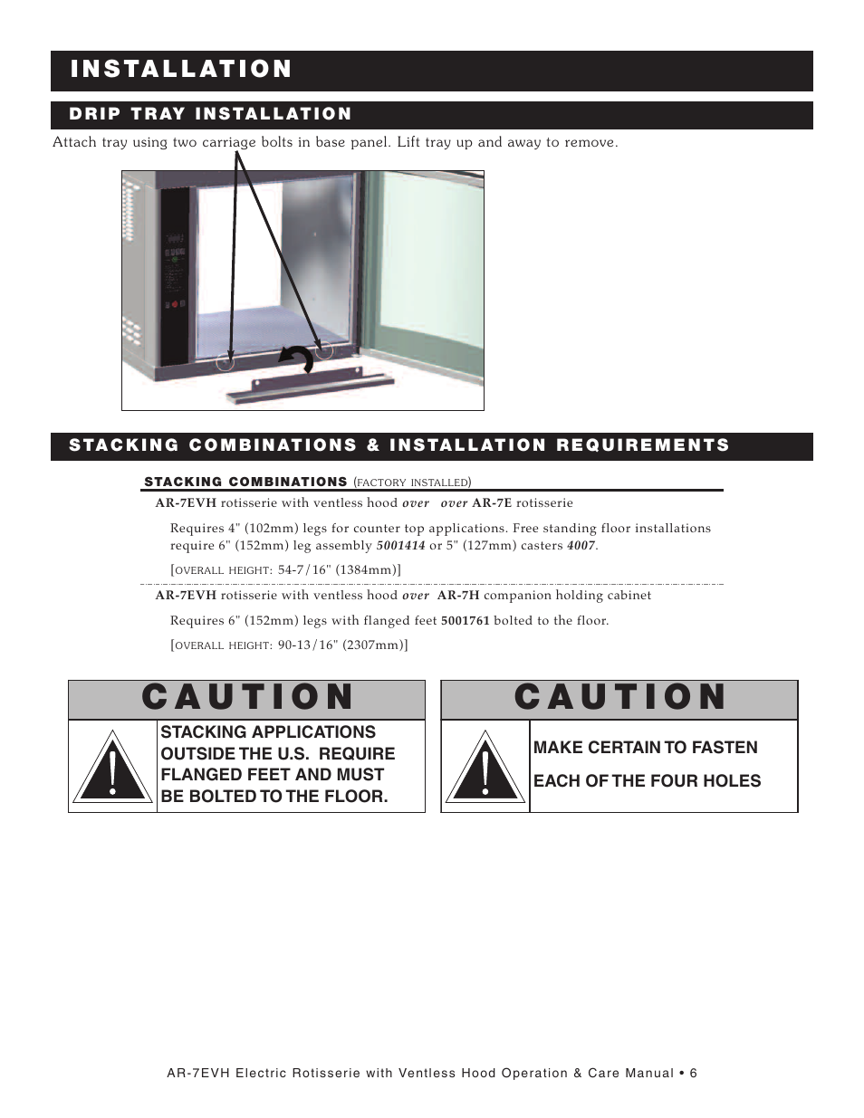 I n s ta l l at i o n | Alto-Shaam AR-7E/VH User Manual | Page 8 / 40