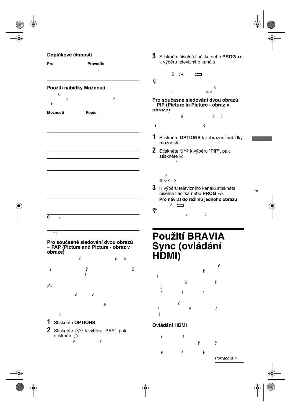 Použití bravia sync (ovládání hdmi) | Sony KDL-32V4500 User Manual | Page 127 / 215