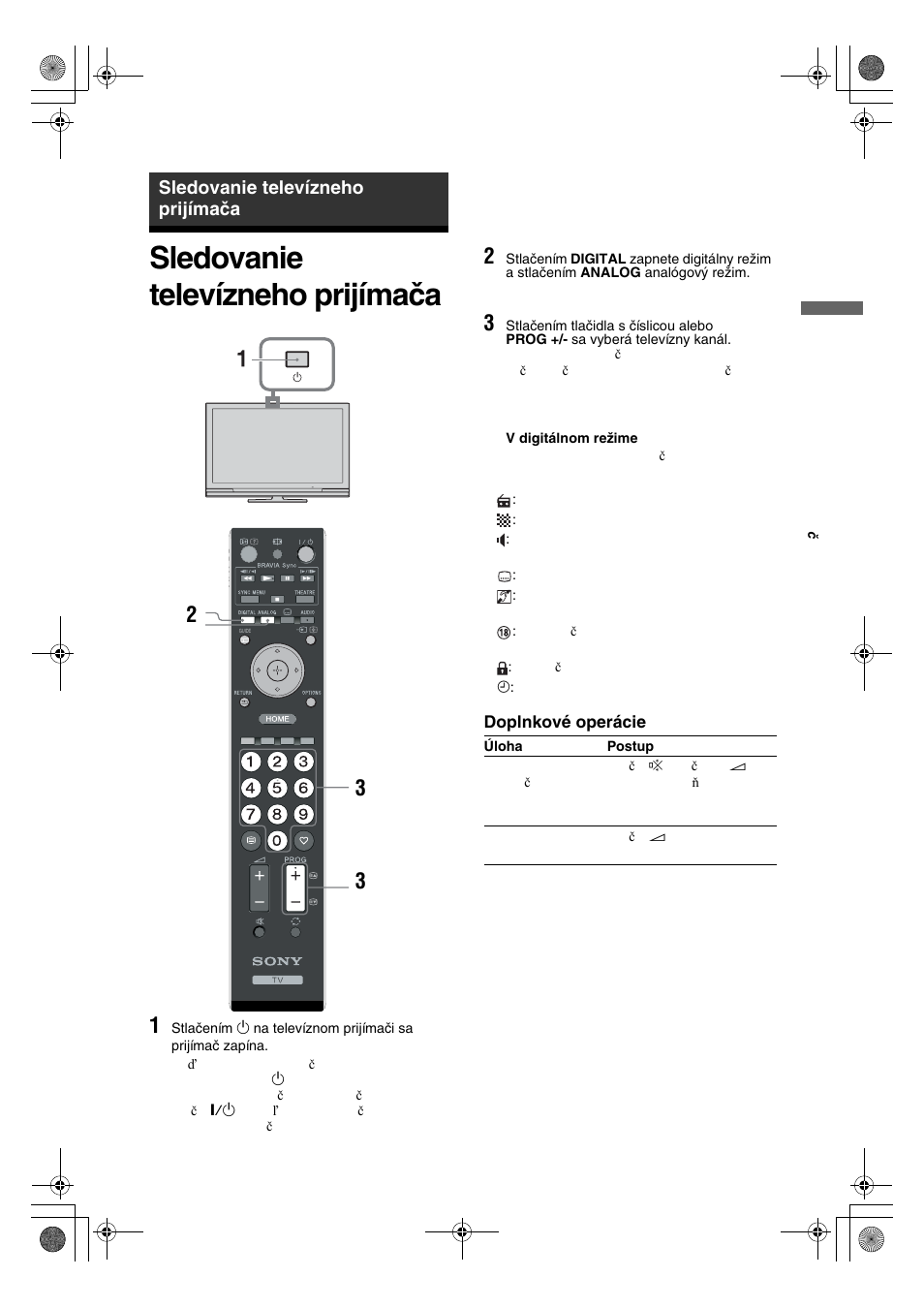 Sledovanie televízneho prijímača | Sony KDL-32V4500 User Manual | Page 157 / 215