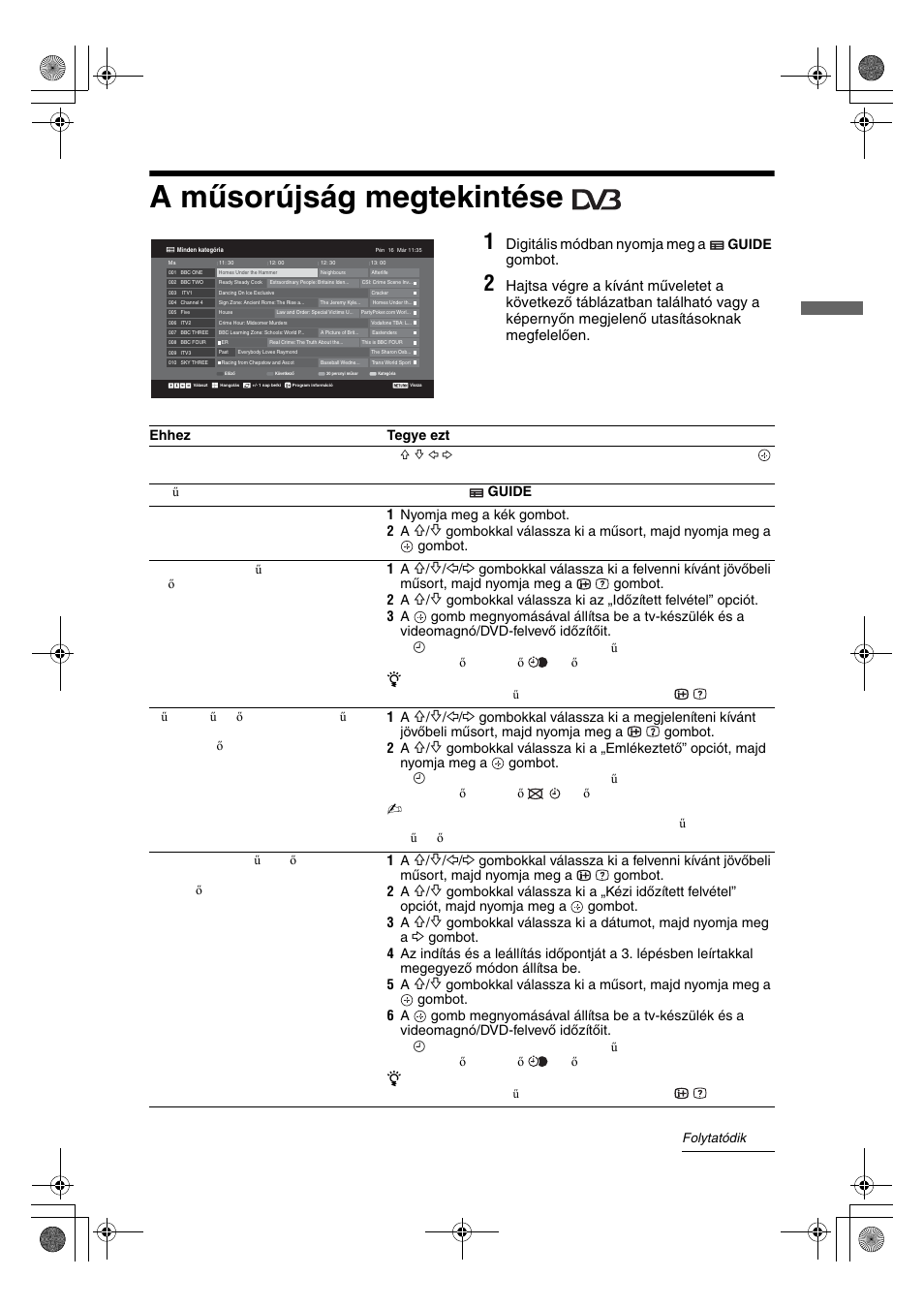 A műsorújság megtekintése | Sony KDL-32V4500 User Manual | Page 194 / 215