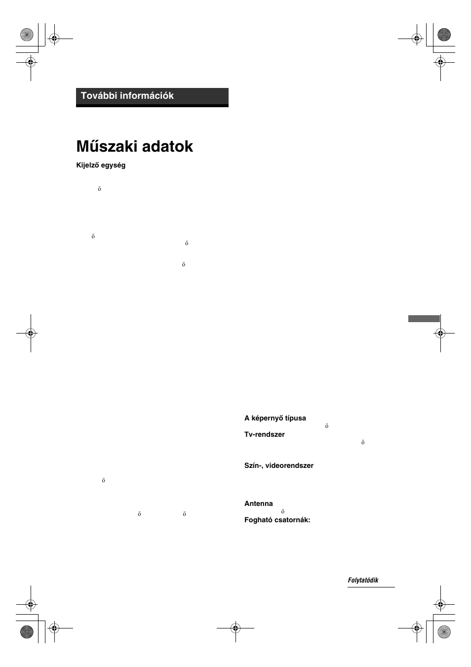 Műszaki adatok, További információk | Sony KDL-32V4500 User Manual | Page 212 / 215