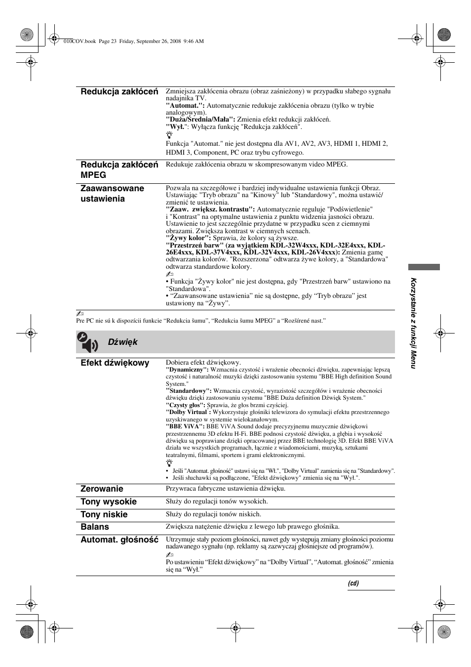 Sony KDL-32V4500 User Manual | Page 95 / 215