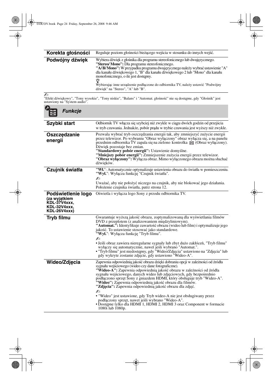 Sony KDL-32V4500 User Manual | Page 96 / 215