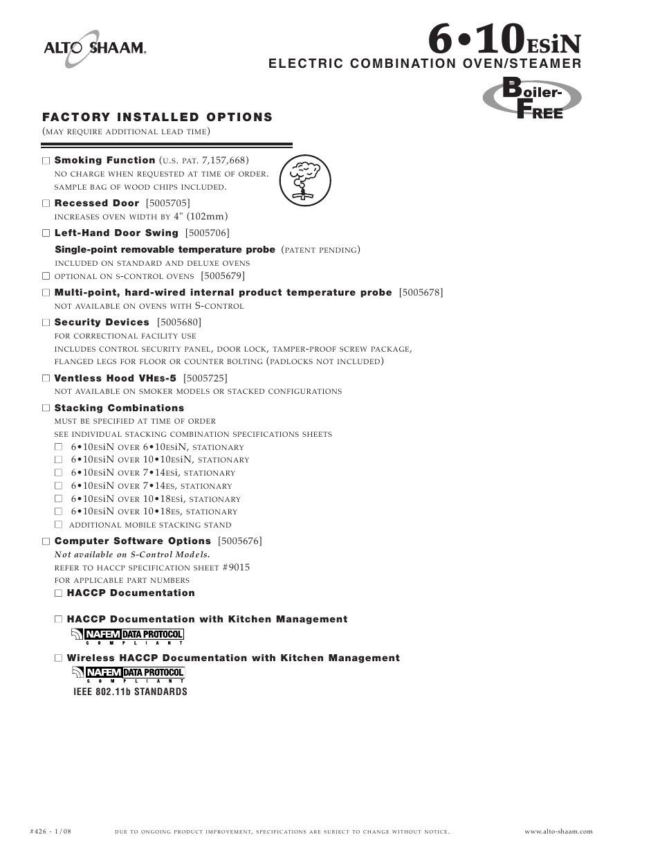 Alto-Shaam 6.10ESiN User Manual | Page 4 / 6