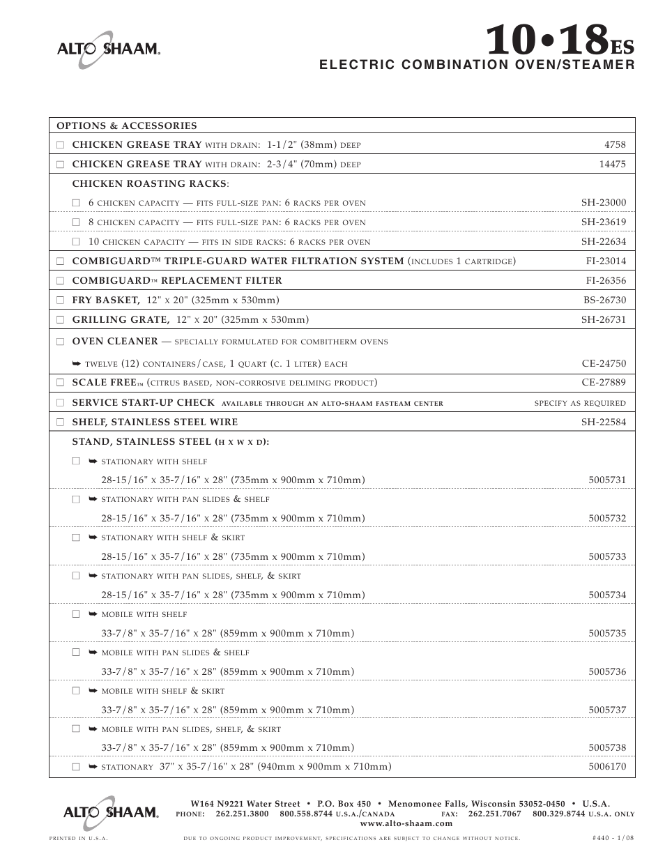 Alto-Shaam 10.18ES User Manual | Page 6 / 6