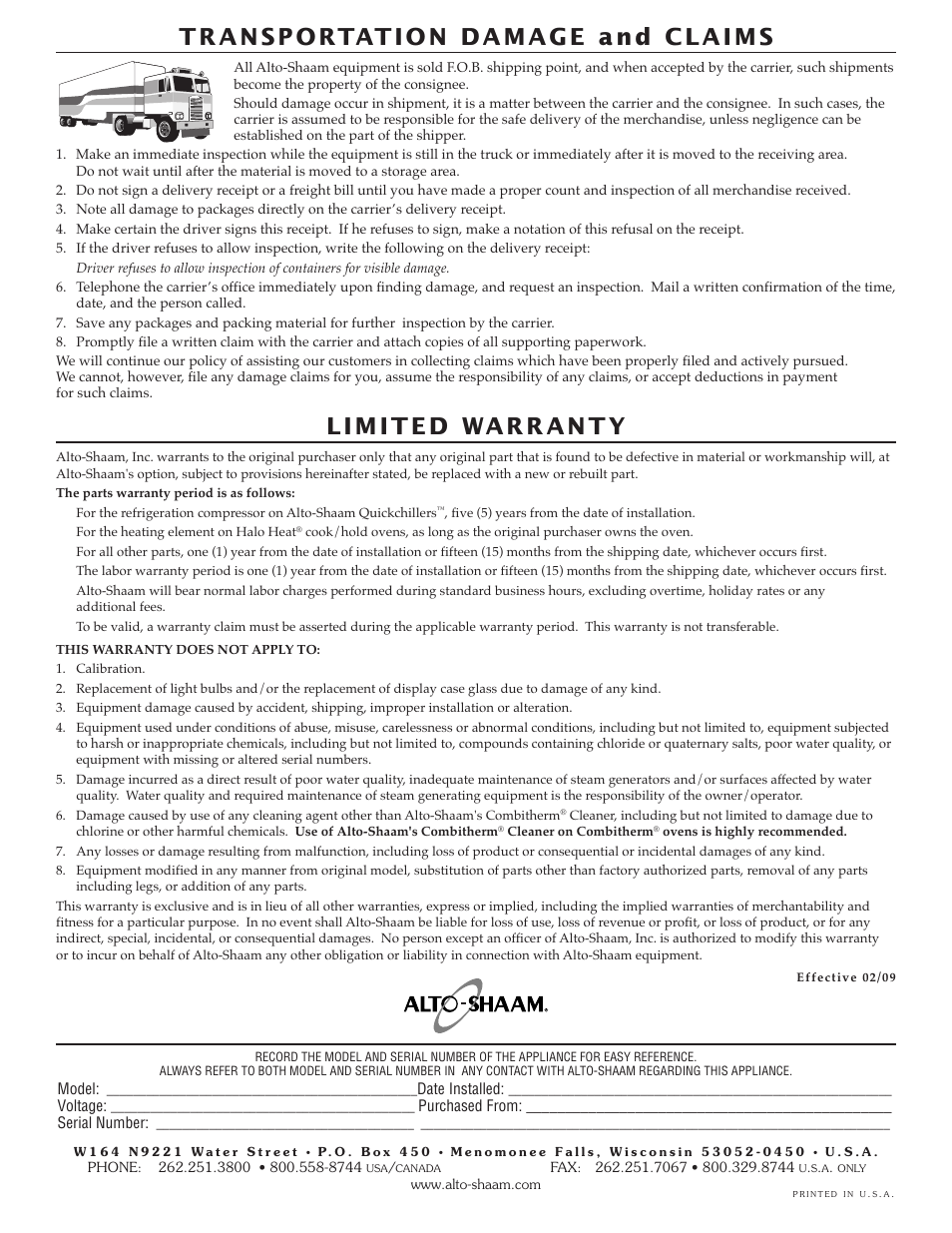 Alto-Shaam Cook User Manual | Page 46 / 46