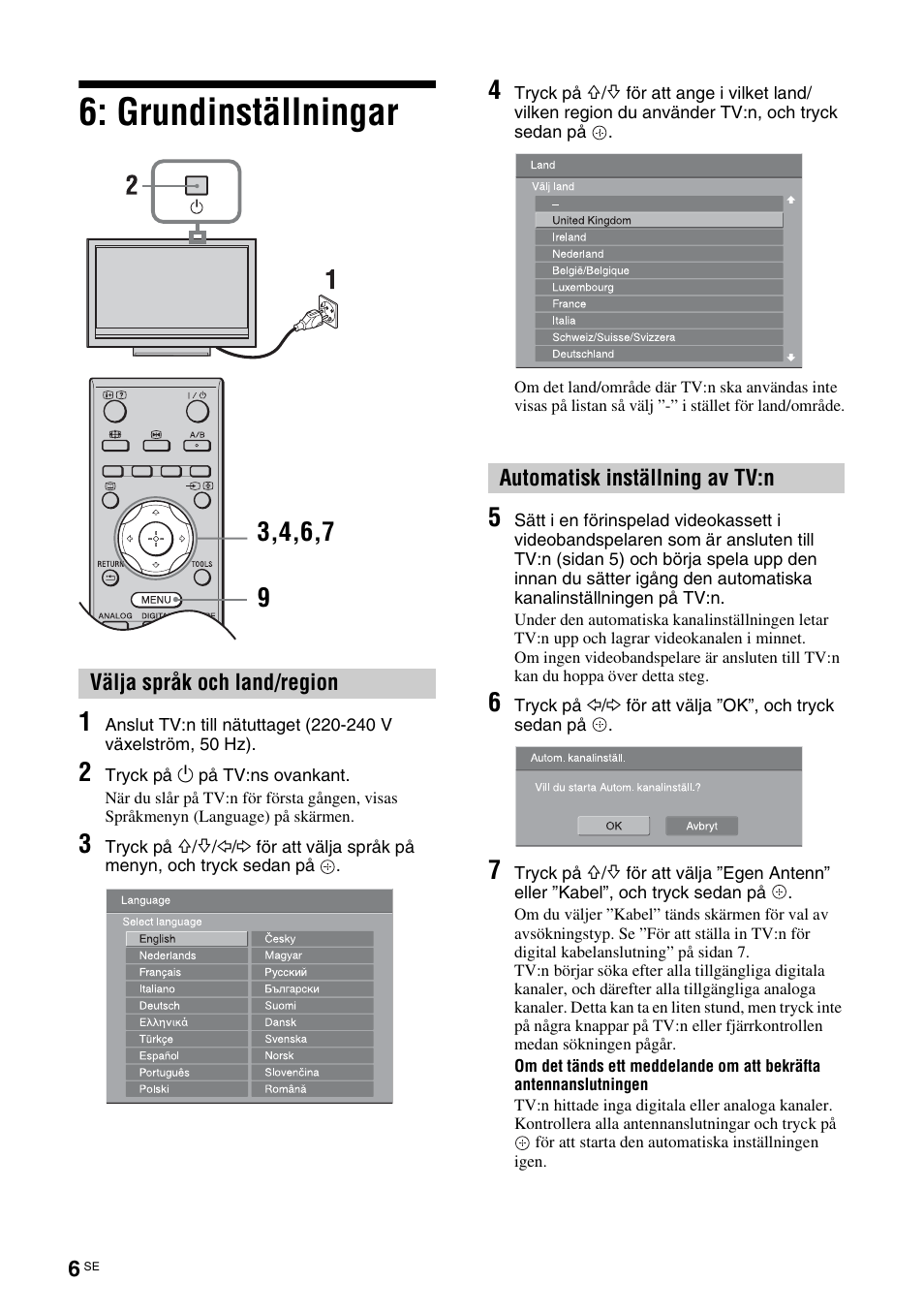 Grundinställningar | Sony KDL-40V3000 User Manual | Page 130 / 300