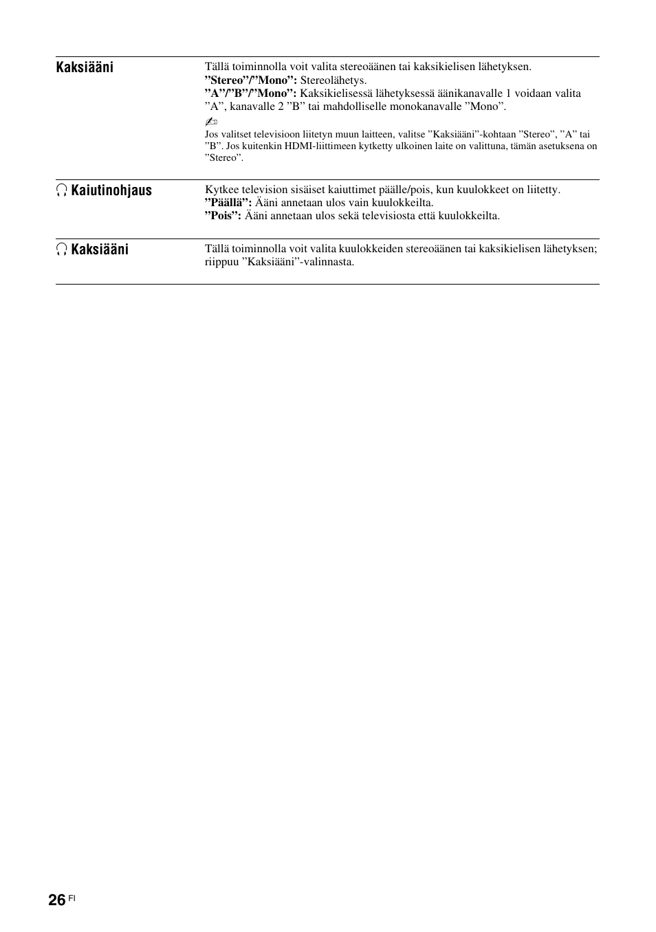 I (sivu 26) | Sony KDL-40V3000 User Manual | Page 66 / 300