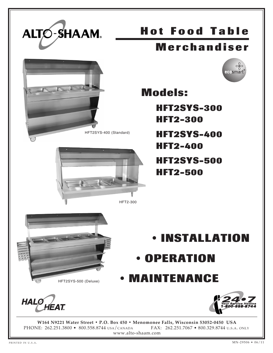 Alto-Shaam HFT2SYS-500 User Manual | 25 pages