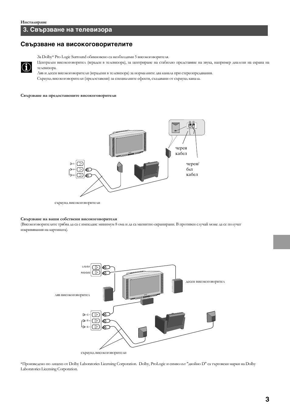 Свързване на високоговорителите, Свързване на телевизора | Sony KV-36FS70K User Manual | Page 117 / 172
