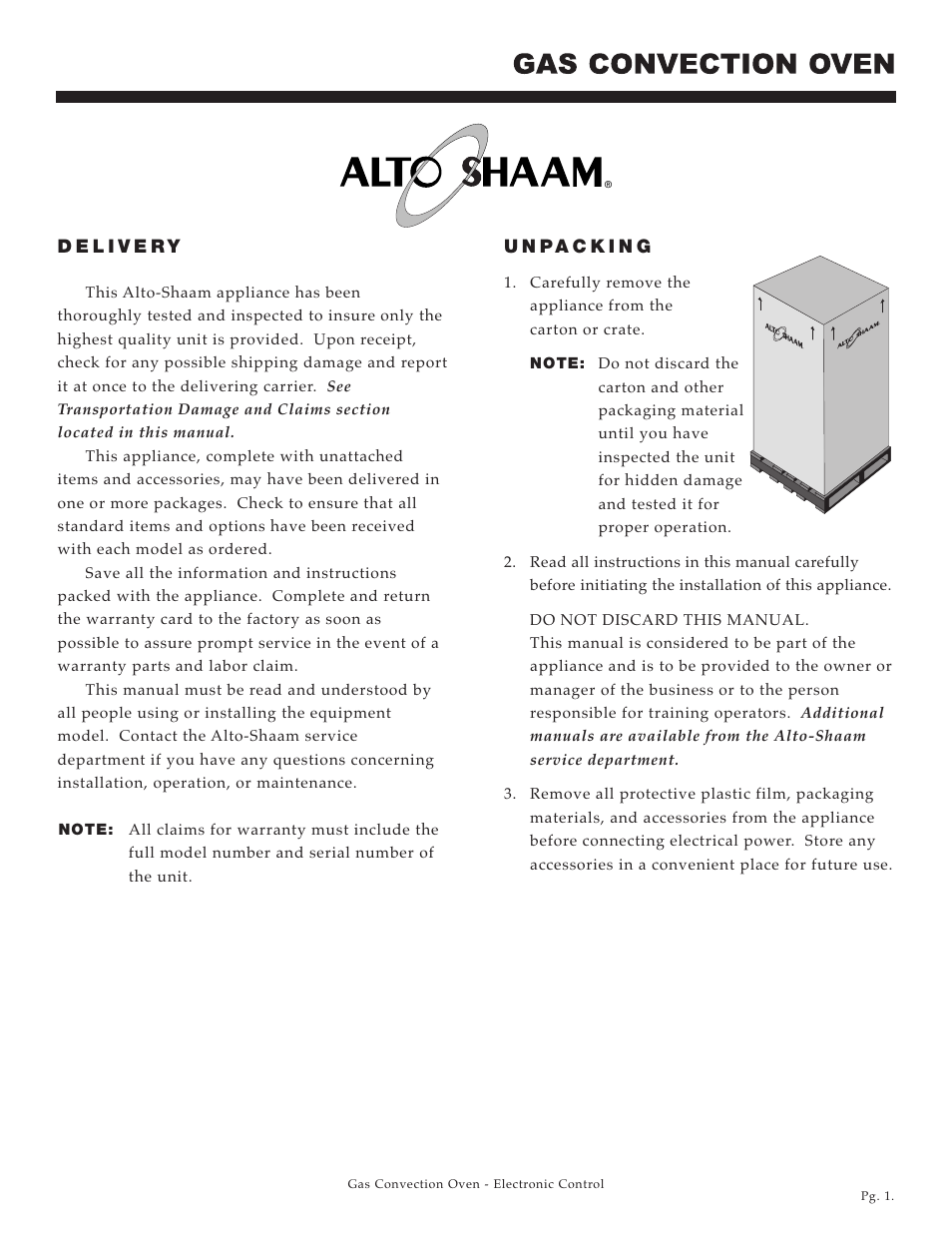 Alto-Shaam Platinum Series ASC-4G User Manual | Page 2 / 32