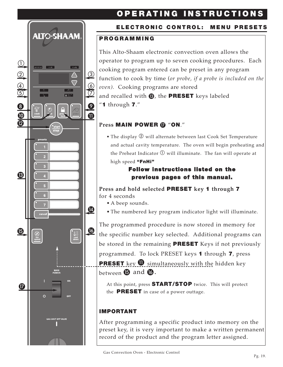 Alto-Shaam Platinum Series ASC-4G User Manual | Page 20 / 32