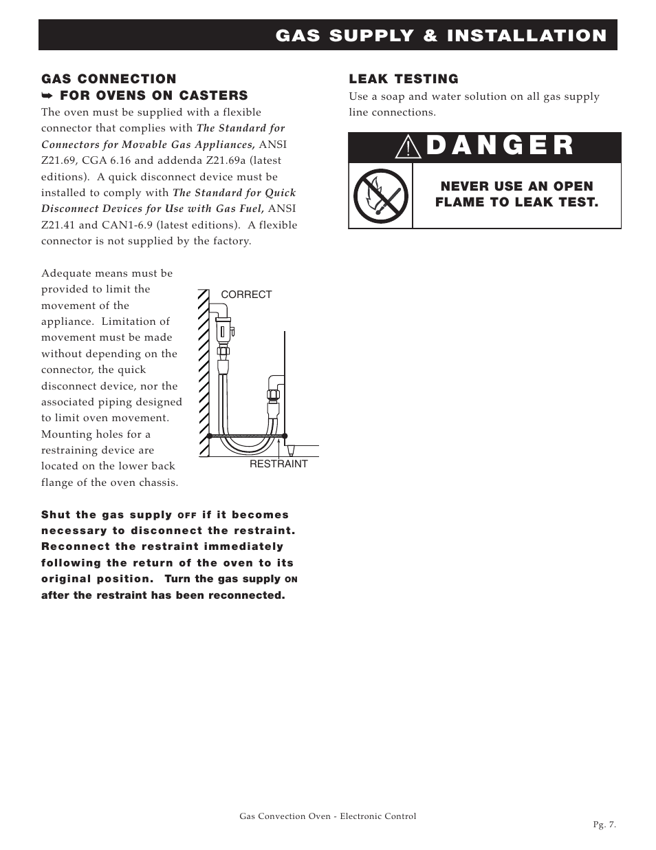 Gas supply & installation | Alto-Shaam Platinum Series ASC-4G User Manual | Page 8 / 32