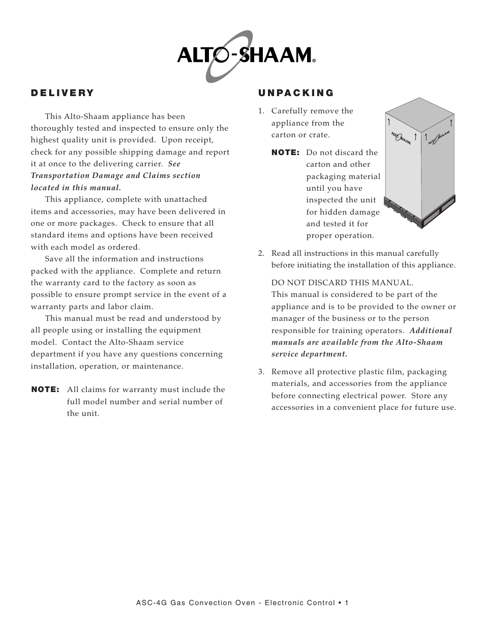 Alto-Shaam ASC-4G User Manual | Page 3 / 31