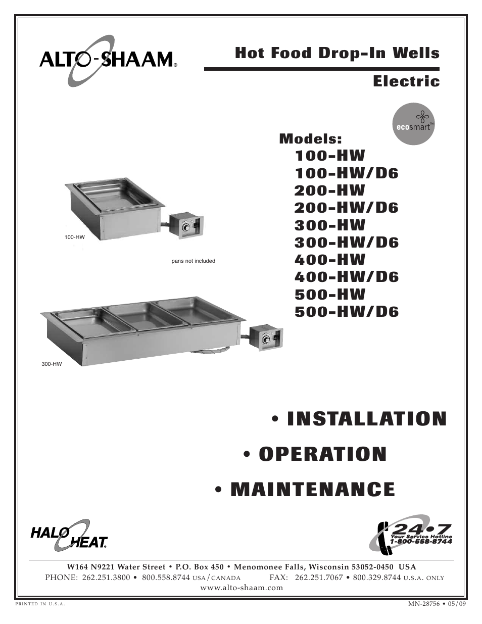 Alto-Shaam Halo Heat 300-HW/D6 User Manual | 28 pages
