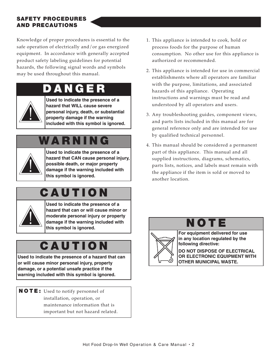 N o t e | Alto-Shaam Halo Heat 300-HW/D6 User Manual | Page 3 / 28