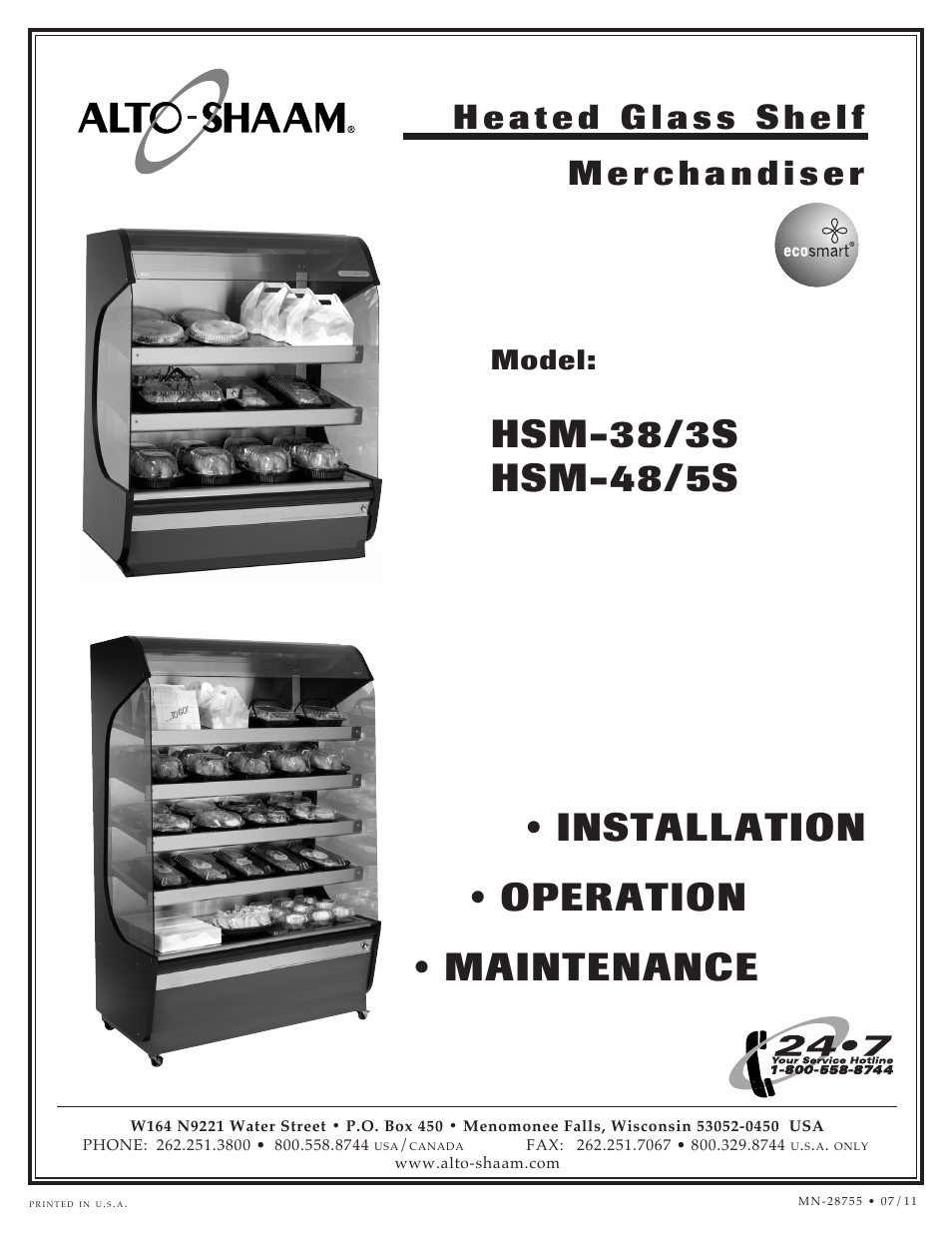 Alto-Shaam HSM-48/5S User Manual | 28 pages