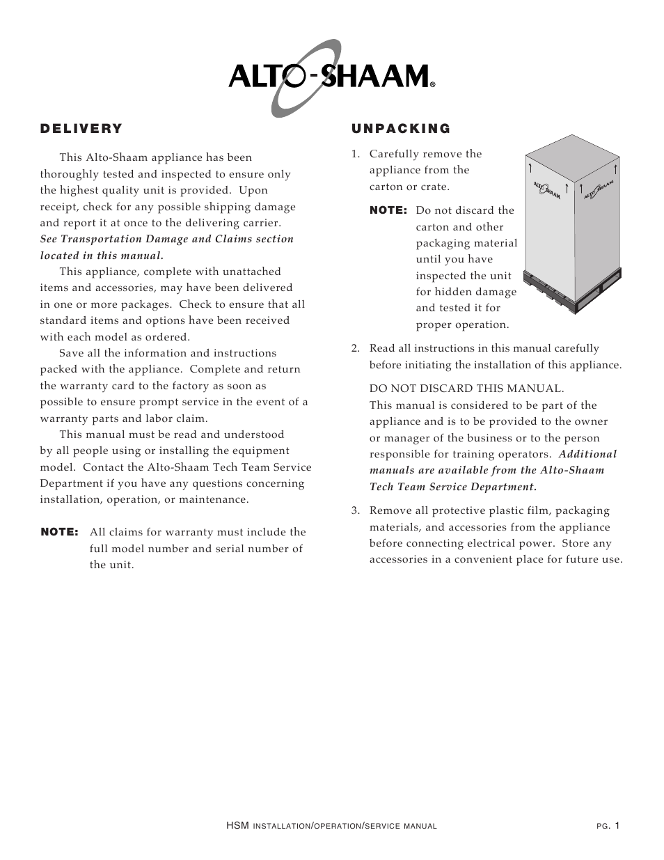 Alto-Shaam HSM-48/5S User Manual | Page 3 / 28