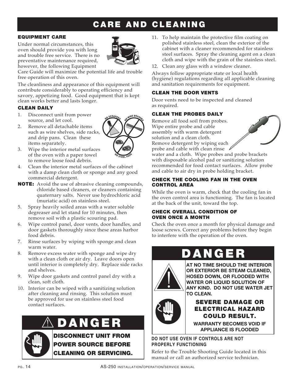 Alto-Shaam COOKING & HOLDING OVEN AS-250 User Manual | Page 16 / 24