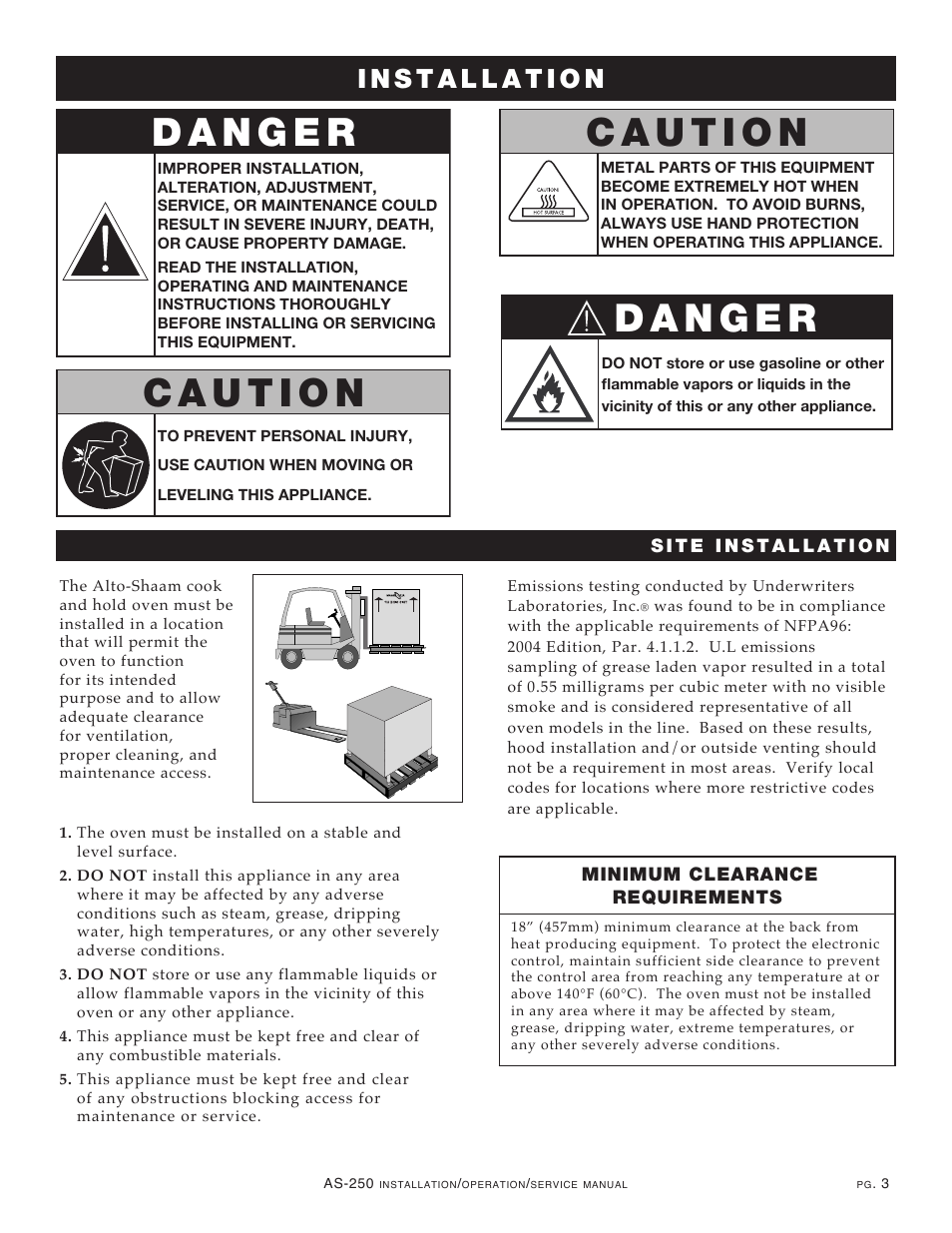 Alto-Shaam COOKING & HOLDING OVEN AS-250 User Manual | Page 5 / 24