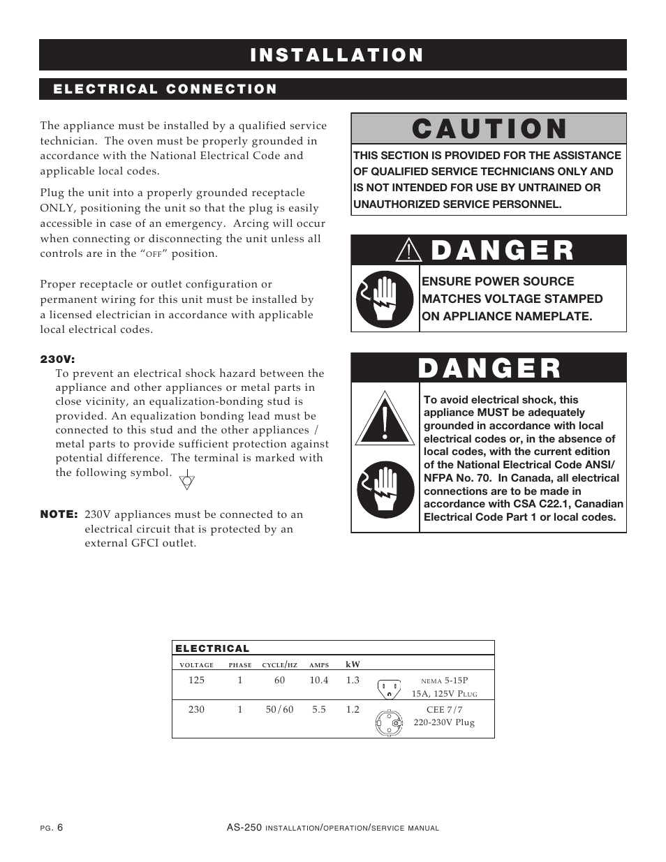 Alto-Shaam COOKING & HOLDING OVEN AS-250 User Manual | Page 8 / 24