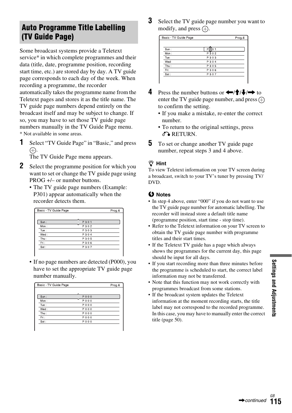 Auto programme title labelling (tv guide page) | Sony DAR-X1R User Manual | Page 115 / 623