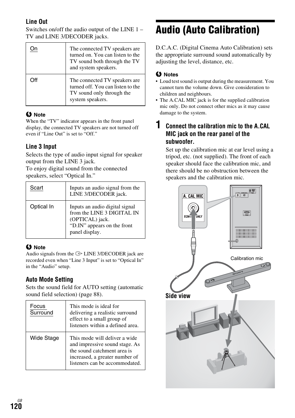 Audio (auto calibration) | Sony DAR-X1R User Manual | Page 120 / 623