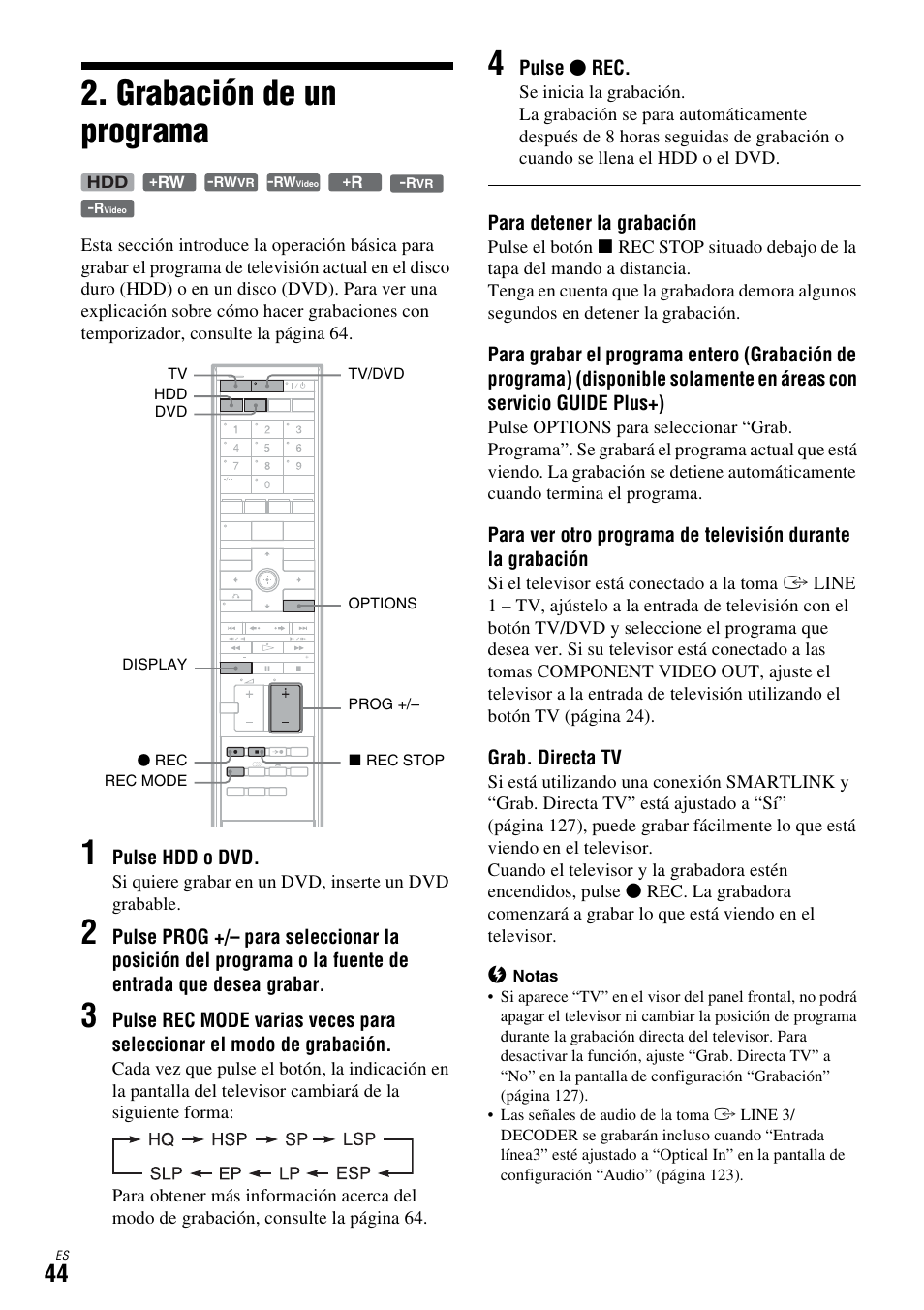 Grabación de un programa | Sony DAR-X1R User Manual | Page 194 / 623