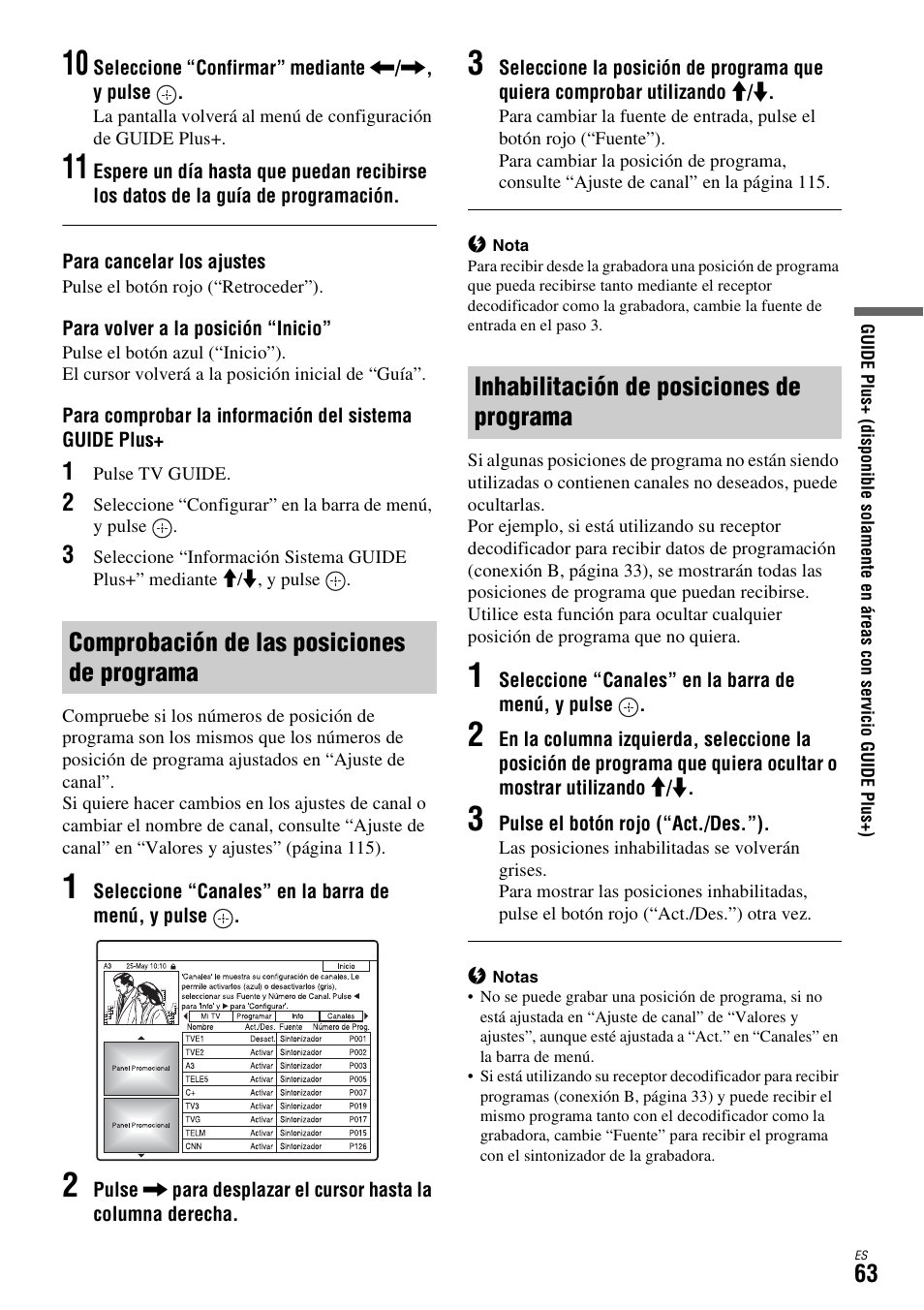 Comprobación de las posiciones de programa, Inhabilitación de posiciones de programa | Sony DAR-X1R User Manual | Page 213 / 623