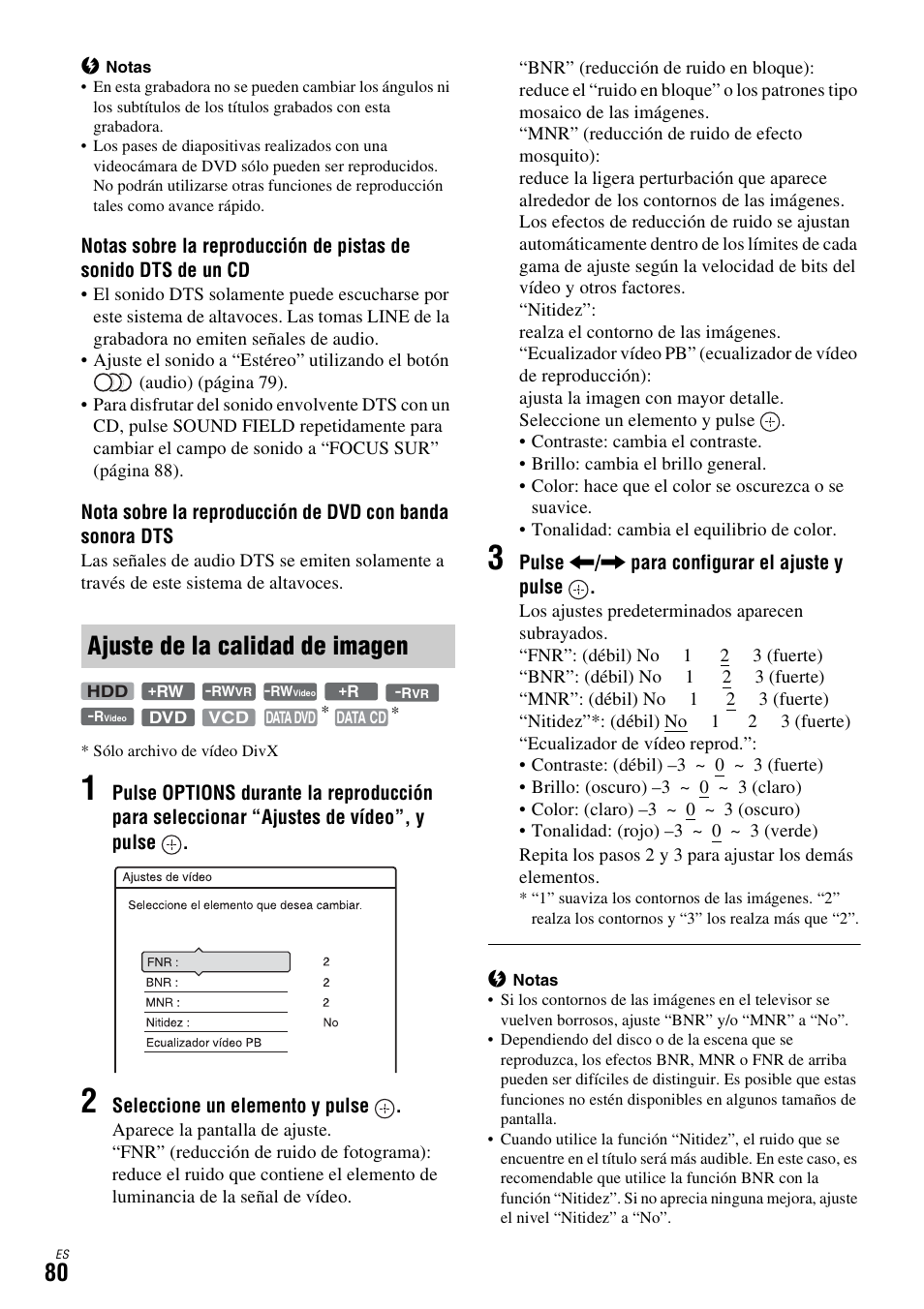 Ajuste de la calidad de imagen | Sony DAR-X1R User Manual | Page 230 / 623