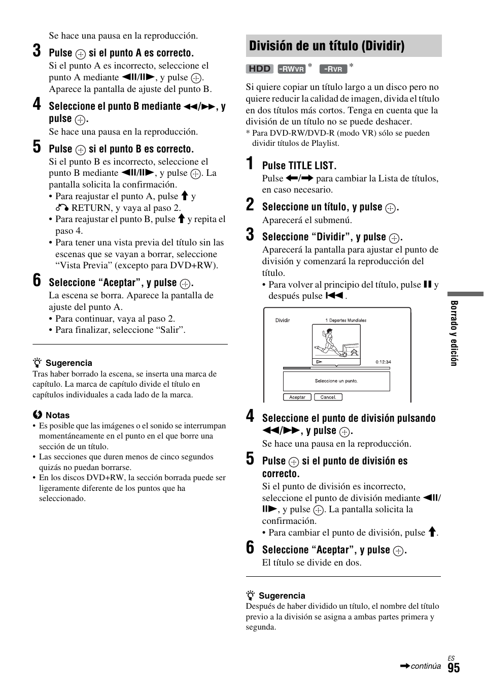 División de un título (dividir) | Sony DAR-X1R User Manual | Page 245 / 623
