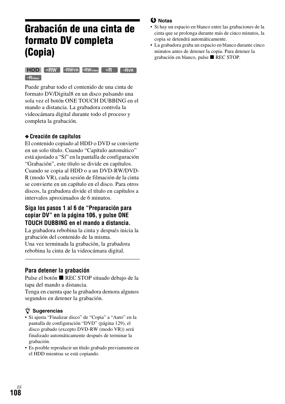 Para detener la grabación | Sony DAR-X1R User Manual | Page 258 / 623