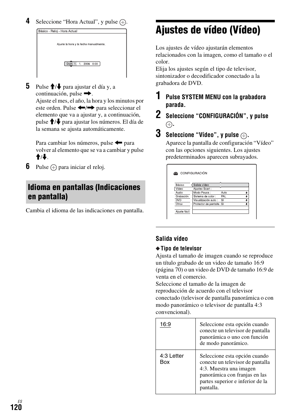 Idioma en pantallas (indicaciones en pantalla), Ajustes de vídeo (vídeo) | Sony DAR-X1R User Manual | Page 270 / 623