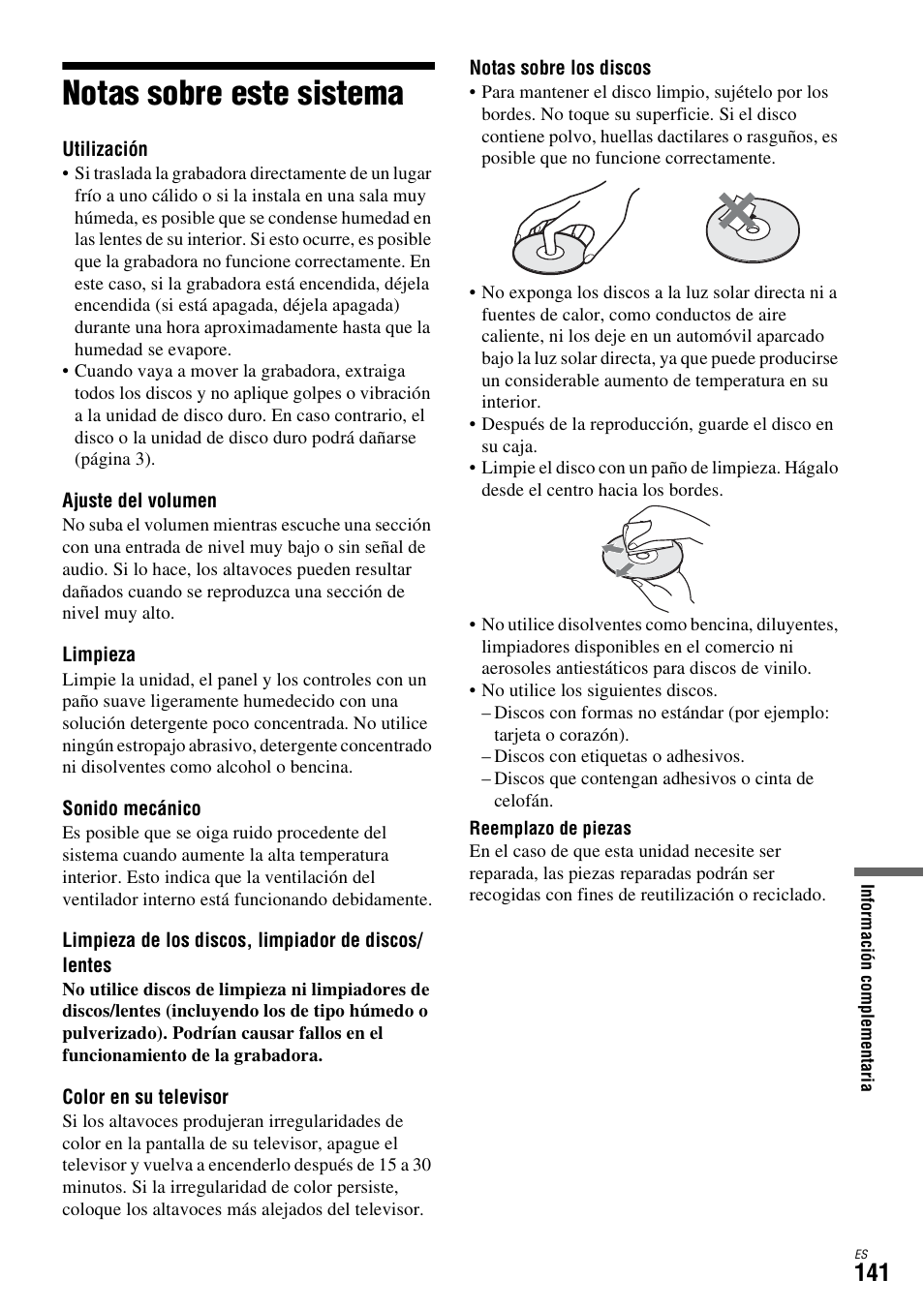 Notas sobre este sistema | Sony DAR-X1R User Manual | Page 291 / 623