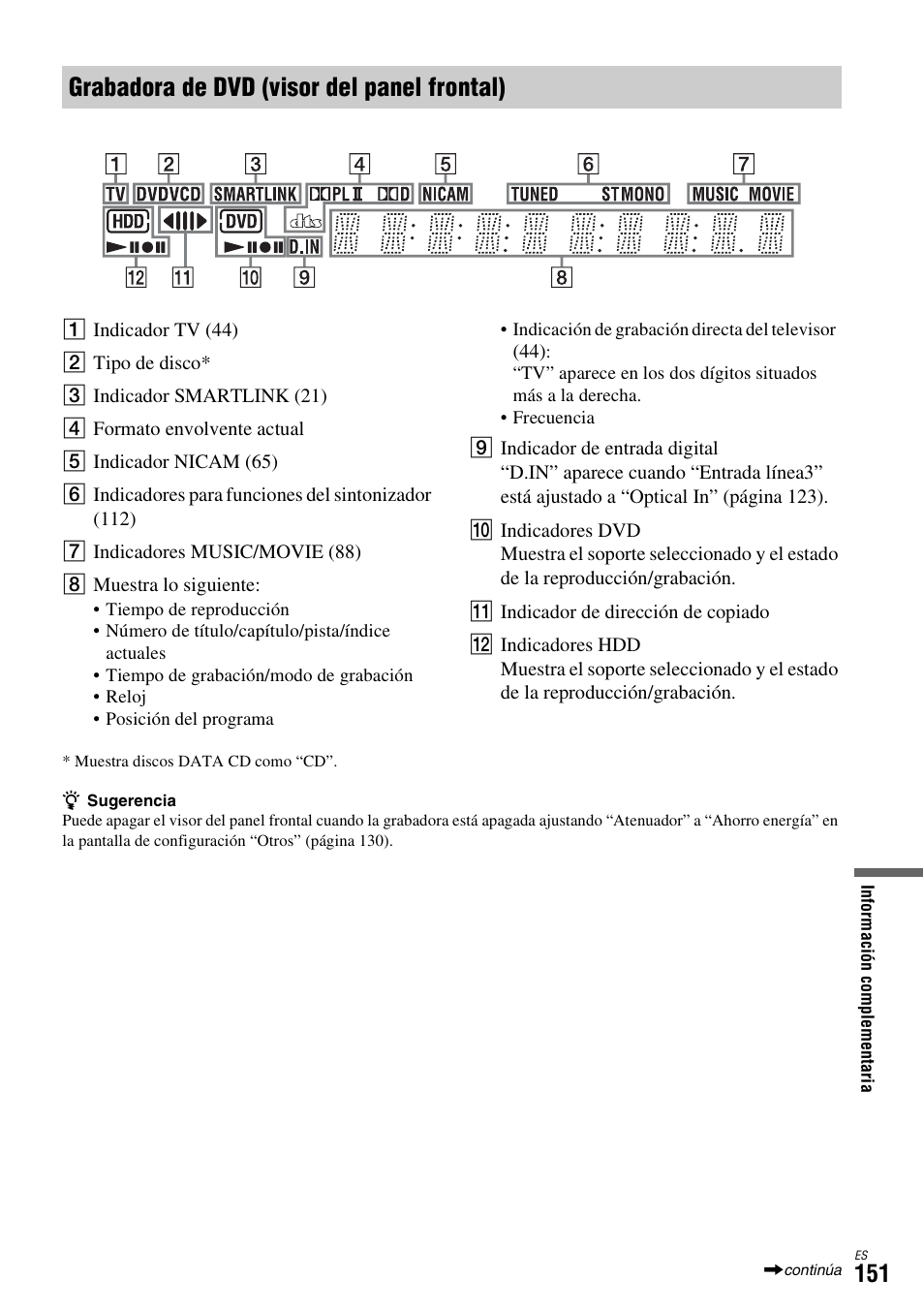 Grabadora de dvd (visor del panel frontal) | Sony DAR-X1R User Manual | Page 301 / 623