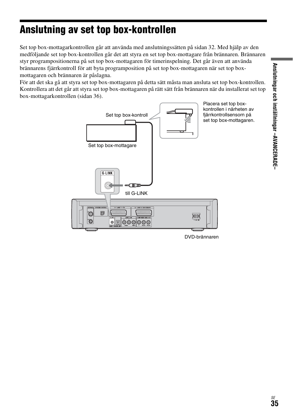 Anslutning av set top box-kontrollen | Sony DAR-X1R User Manual | Page 341 / 623
