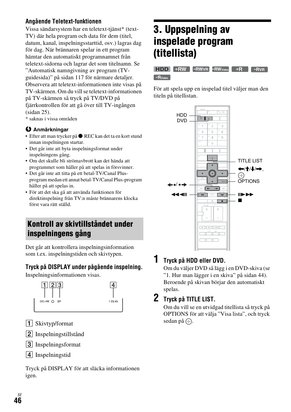 Uppspelning av inspelade program (titellista) | Sony DAR-X1R User Manual | Page 352 / 623