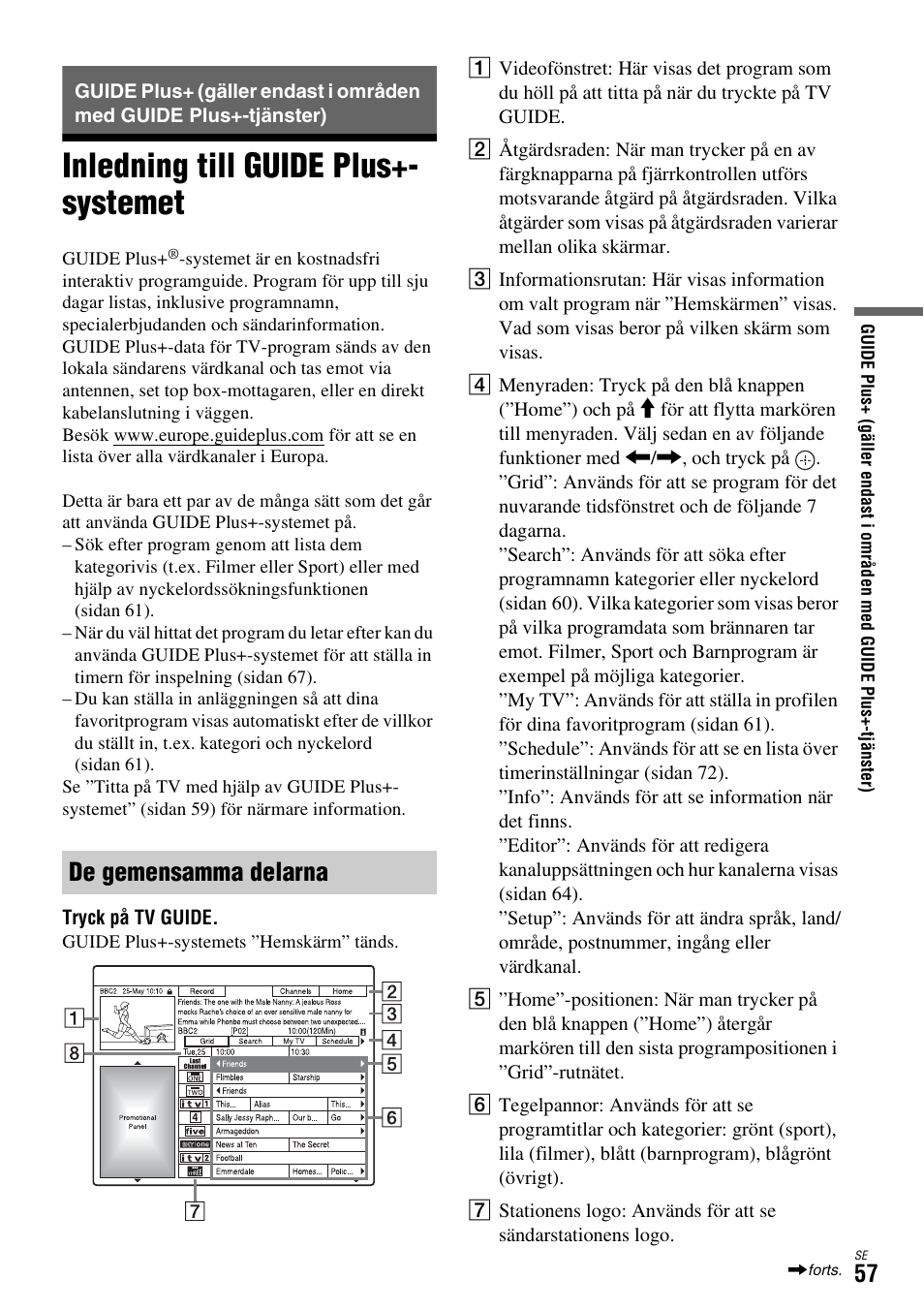 Inledning till guide plus+- systemet, De gemensamma delarna, Inledning till guide plus+-systemet | Sony DAR-X1R User Manual | Page 363 / 623