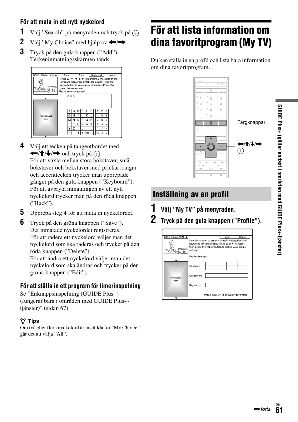 Inställning av en profil, Sidan 61) | Sony DAR-X1R User Manual | Page 367 / 623