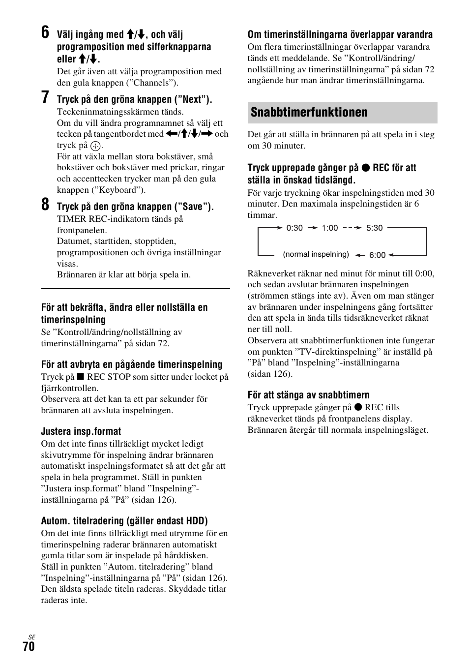 Snabbtimerfunktionen | Sony DAR-X1R User Manual | Page 376 / 623