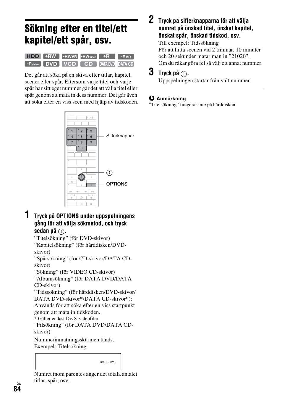 Sökning efter en titel/ett kapitel/ett spår, osv, Sidan 84) | Sony DAR-X1R User Manual | Page 390 / 623