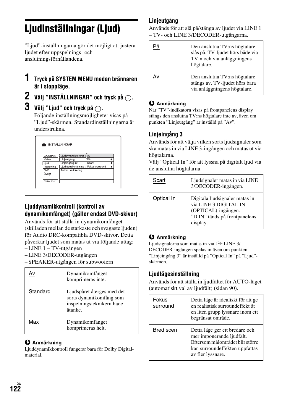 Ljudinställningar (ljud), N (sidan 122) | Sony DAR-X1R User Manual | Page 428 / 623