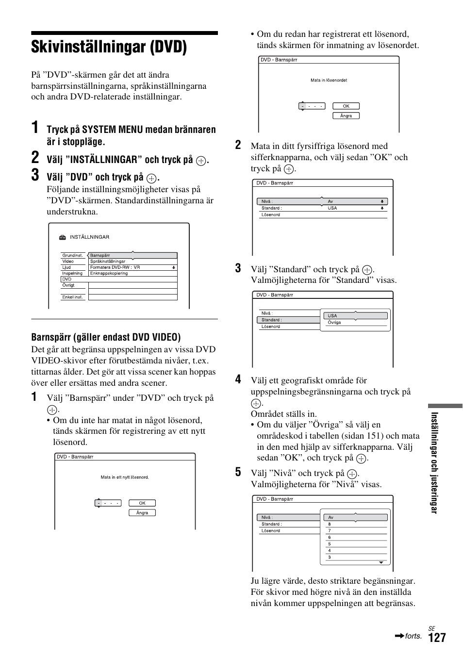 Skivinställningar (dvd) | Sony DAR-X1R User Manual | Page 433 / 623
