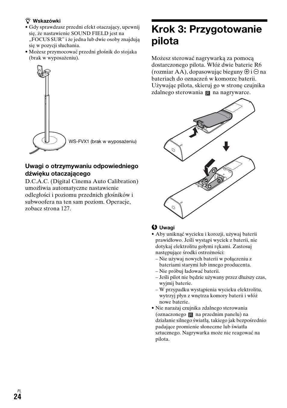 Krok 3: przygotowanie pilota | Sony DAR-X1R User Manual | Page 484 / 623