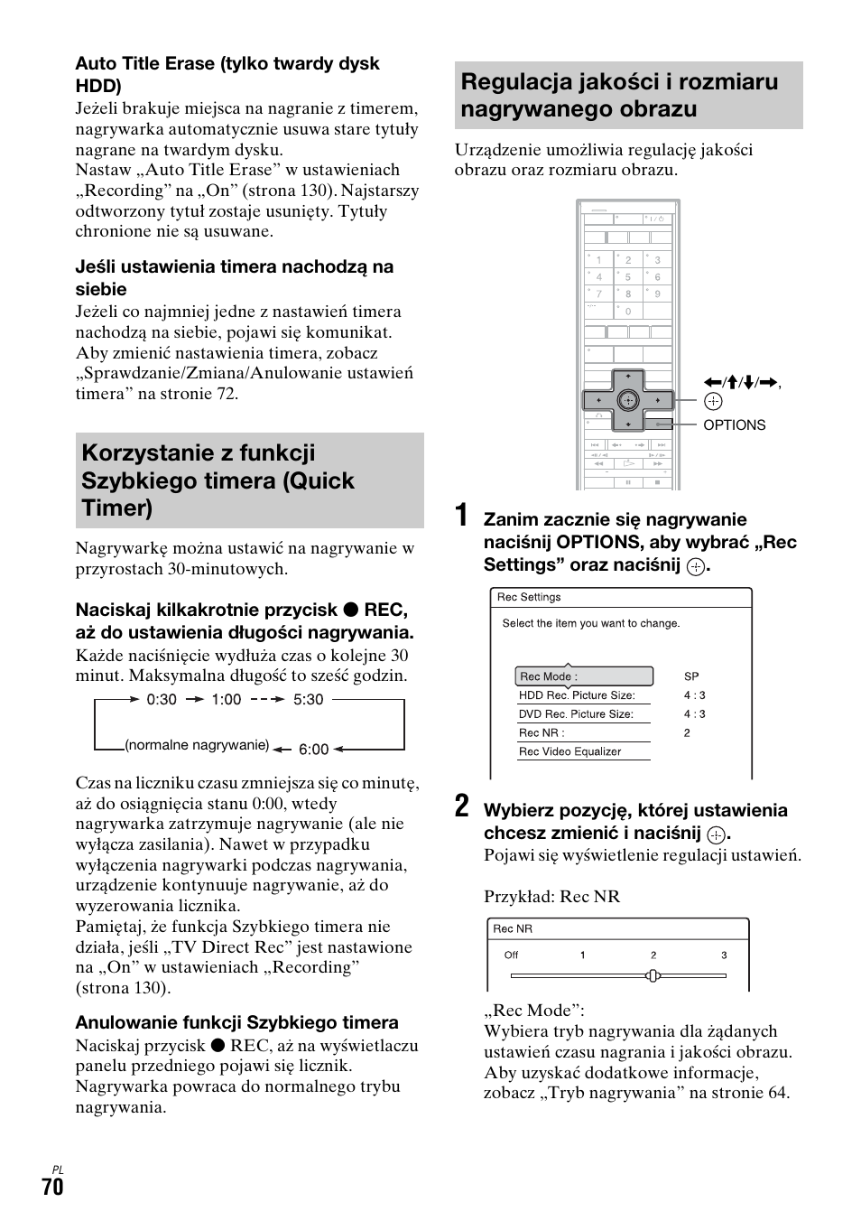Regulacja jakości i rozmiaru nagrywanego obrazu | Sony DAR-X1R User Manual | Page 530 / 623