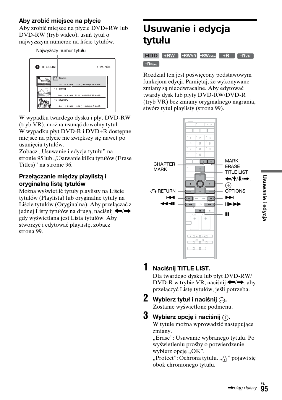 Usuwanie i edycja tytułu | Sony DAR-X1R User Manual | Page 555 / 623